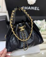 CHANEL 25 HANDBAG IN BLACK 30 GRAINED CALFSKIN GOLD HARDWARE - Image 2