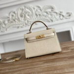 HN MINI 19 WHITE CALFSKIN GOLD HARDWARE