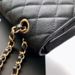 CHANEL FLAP BAG 25 IN BLACK CAVIAR LEATHER GOLD HARDWARE - Image 8