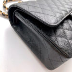 CHANEL FLAP BAG 25 IN BLACK CAVIAR LEATHER GOLD HARDWARE - Image 6