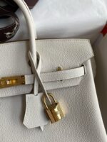 HN 25CM CREAM TOGO LEATHER GOLD HARDWARE - Image 3