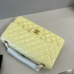 CHANEL 25C FLAP BAG 25 IN YELLOW QUILTED LAMBSKIN GOLD HARDWARE - Image 6
