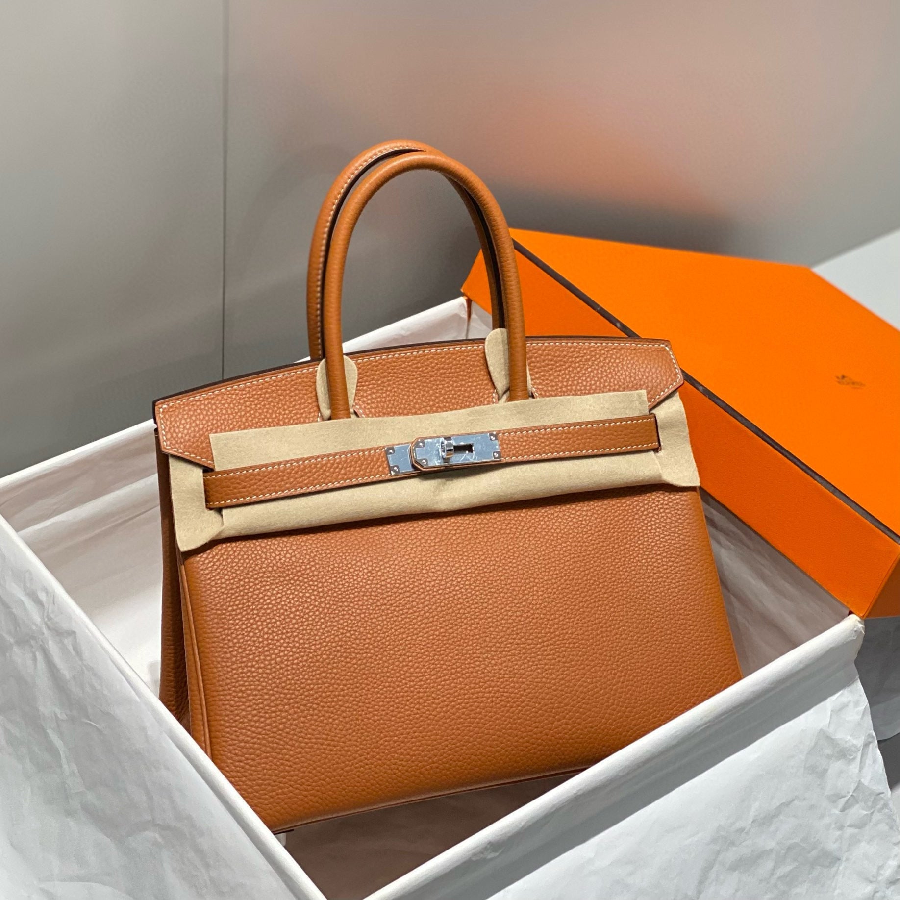 Image_20250623235142.jpg HN 30 BROWN TOGO LEATHER SILVER HARDWARE - Image 1