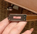HN PICNIC HANDBAG IN BROWN & NATURAL LEATHER AND WICKER SILVER HARDWARE - Image 2