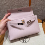 HN POCHETTE 22 IN LIGHT PINK SILVER HARDWARE - Image 7