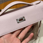 HN POCHETTE 22 IN LIGHT PINK SILVER HARDWARE - Image 8