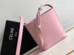 Celine Small Bucket Cuir Triomphe Mini Pink Bag 19.5x16x7cm - Image 6