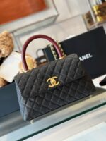 Chanel Handbag Coco Lock Gold Lizard Skin Black 24cm - Image 5