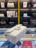 Chanel Handle Charm Like Auth Handbags Lock Gold Demi White 20x12cm - Image 8