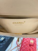 Chanel Handle Charm Like Auth Handbags Lock Gold Demi White 20x12cm - Image 6