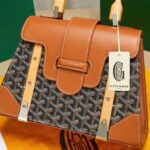 Goyard SAIGON Brown Handbag With Wooden Handle 28cm - Image 2