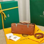 Goyard SAIGON Brown Handbag With Wooden Handle 28cm - Image 4