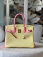 HN 30 Yellow/Rose Pink Togo Leather Gold Hardware - Image 6