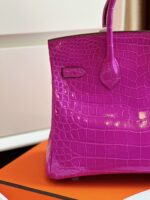 HN 25 Purple Genuine Crocodile Leather Palladium Hardware - Image 3