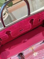 HN Pink/Black Genuine Crocodile Leather Gold Hardware – Custom Made - Image 4