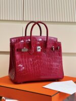 HN 25 Red Genuine Crocodile Leather Palladium Hardware - Image 2