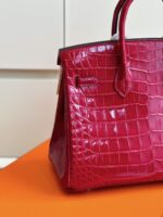 HN 25 Red Genuine Crocodile Leather Palladium Hardware - Image 4