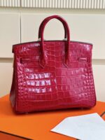 HN 25 Red Genuine Crocodile Leather Palladium Hardware - Image 8