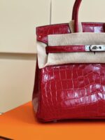 HN 25 Red Genuine Crocodile Leather Palladium Hardware - Image 3