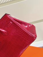 HN 25 Red Genuine Crocodile Leather Palladium Hardware - Image 6
