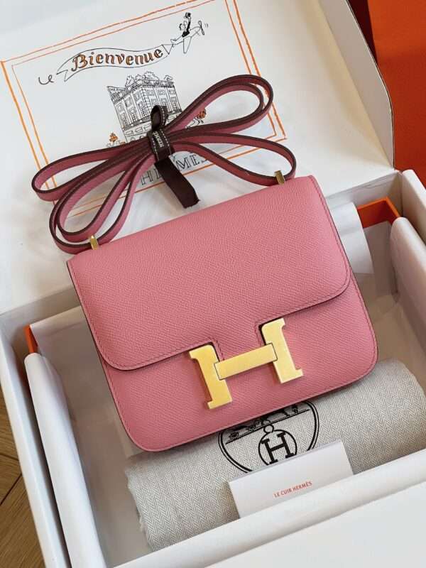 Tui-Hermes-Constance-Bag-Epsom-Gold-Mau-Hong-Nhe-Sieu-Cap-19cm-5-600x800-1.jpg HN Bag Epsom Gold Like Auth Handbags Pink 19cm - Image 1