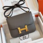 HN Bag Epsom Gold Grey With Lock Gold Handbags 19cm