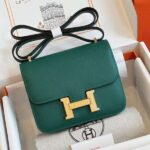 HN Bag Epsom Gold Handbags Green 19cm