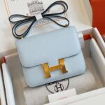 HN Bag Epsom Gold Light Blue Handbags 19cm