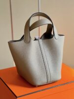 HN 18 Gray togo leather Sliver Hardware - Image 3