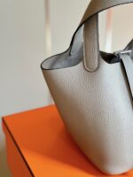 HN 18 Gray togo leather Sliver Hardware - Image 4