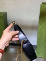 Gucci GG Marmont Half Moon Luxury Handbag Black 24cm - Image 2