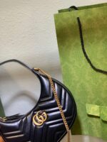 Gucci GG Marmont Half Moon Luxury Handbag Black 24cm - Image 5