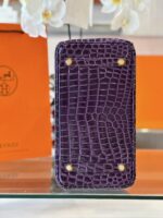 HN 30 Purple/Red Genuine Crocodile Leather Gold Hardware - Image 2