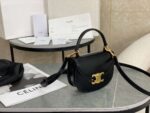 Celine Handle Black Wrinkled Leather 15.5×11.5x5cm - Image 6