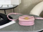 Celine Handle Shiny Wrinkled Leather Pink 15.5×11.5x5cm - Image 8