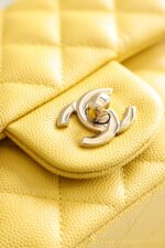 Chanel Classic Flap Mini Like Auth Handbag Woman’s Yellow 20cm - Image 3