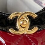 Chanel Mini Shopping Bag Handbags Red Shiny Leather 31cm - Image 6