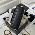 Chanel Woc Pearl Handle Plated Handbags Black Leather With Lock Gold 11.5×14.5×5.5cm - Image 2