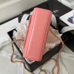 Chanel Woc Pink Handbags With Pearl Handle 11.5×14.5×5.5cm - Image 2
