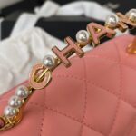Chanel Woc Pink Handbags With Pearl Handle 11.5×14.5×5.5cm - Image 3