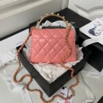 Chanel Woc Pink Handbags With Pearl Handle 11.5×14.5×5.5cm - Image 8