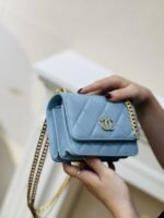 Chanel Woc Mini 11 Handbag Woman’s Blue Smooth Leather 15cm - Image 3