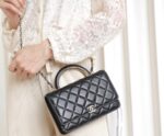Chanel Woc Handbags Lock Silver Mix Handle Leather 19x12cm - Image 2