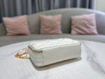 Dior Plaid Replica 1:1 High Quality Handbag Smooth White Leather 18cm - Image 5