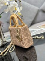 Dior Lady Super Yellow Beaded Handbag 17x15x7cm - Image 7