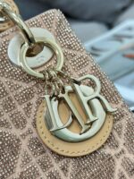 Dior Lady Super Yellow Beaded Handbag 17x15x7cm - Image 2