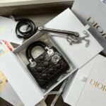 Dior Lady Mini 3-Pocket Replica 11 High-Quality Black Handbag 17cm