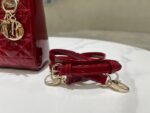 Dior Lady Mini Super Quality Women’s Handbag, Glossy Red, 17cm - Image 3