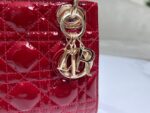 Dior Lady Mini Super Quality Women’s Handbag, Glossy Red, 17cm - Image 5