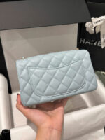 Chanel Classic Bell Bag Handbag Sheepskin Blue Like Auth Lock Gold 20cm - Image 4